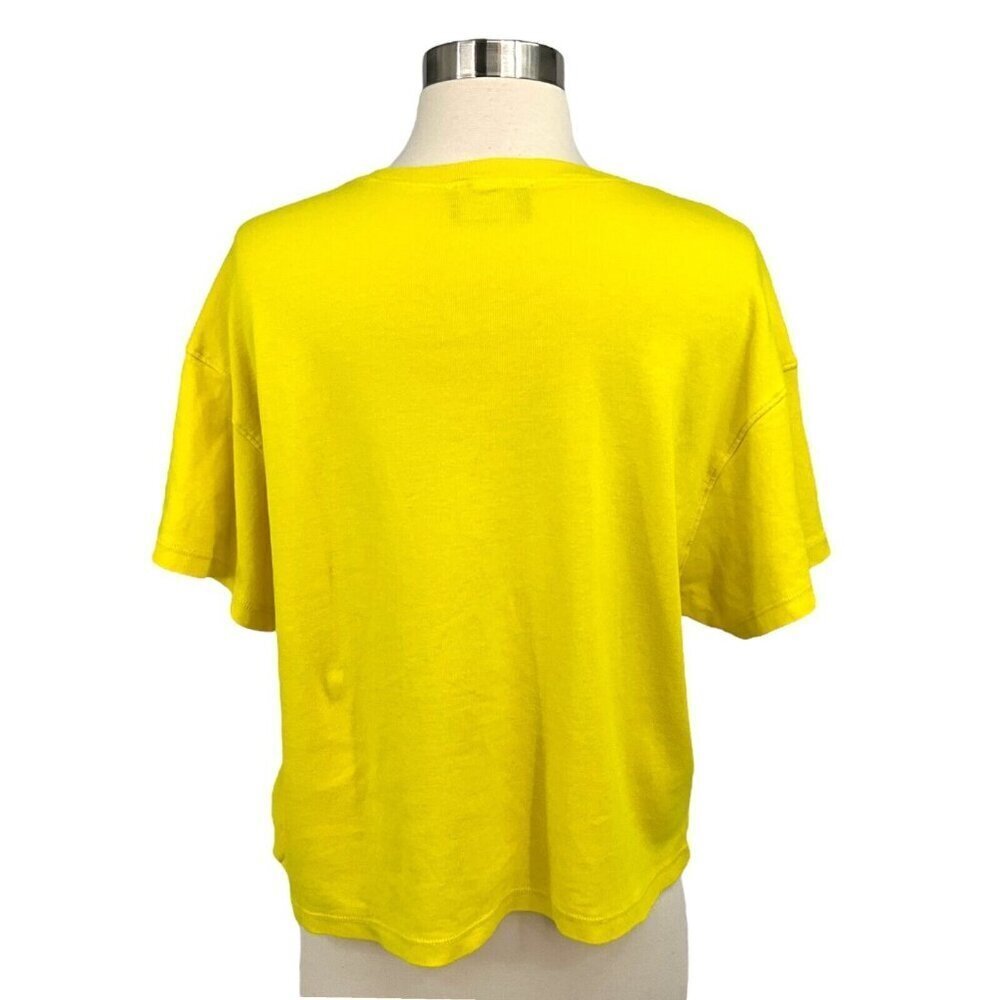 Father's Daughter Boxy Tee Shirt Yellow Size M Short Sleeve Crop Palm Trees - Picture 7 of 10